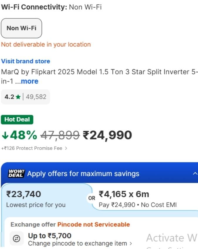 MarQ by Flipkart 1.5 Ton Split AC