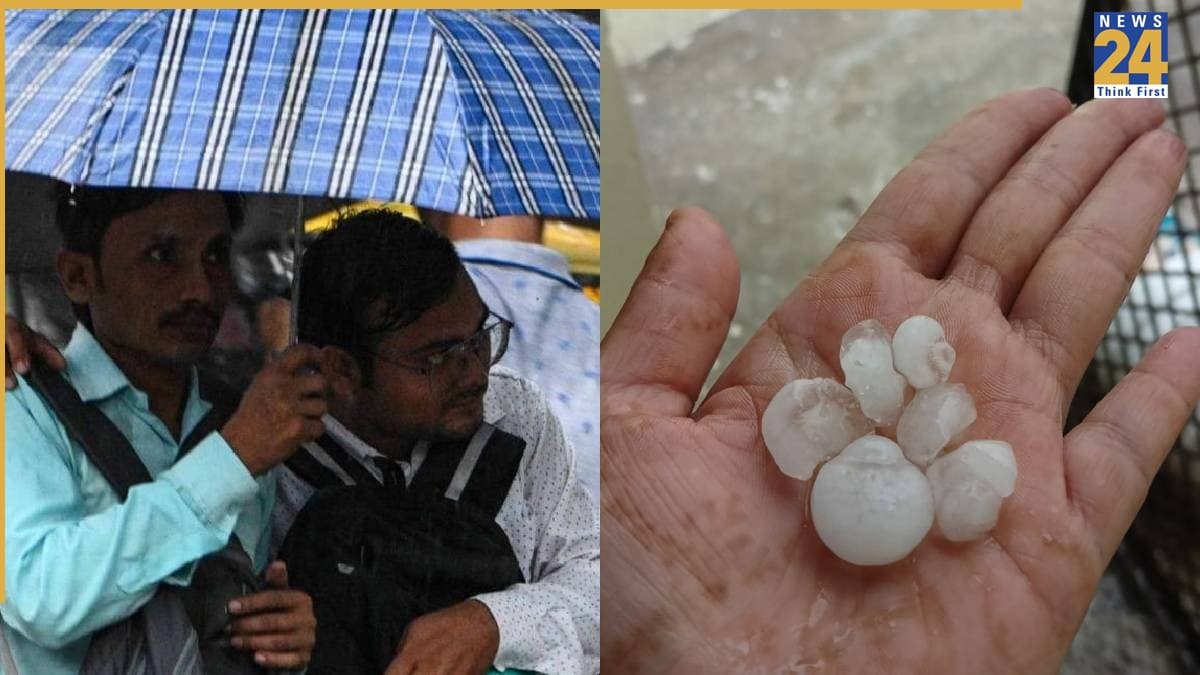 दिल्ली-NCR के कई इलाकों में भारी बारिश के साथ पड़े ओले, गर्मी से मिली राहत