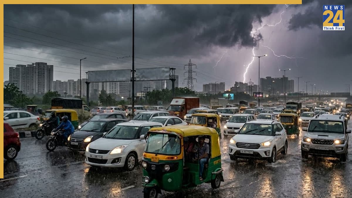 दिल्ली-NCR में जोरदार बारिश, बादलों की गड़गड़ाहट के साथ चली तेज हवाएं