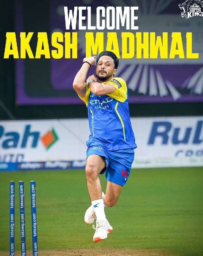 CSK की टीम में हुई आकाश मधवाल की एंट्री