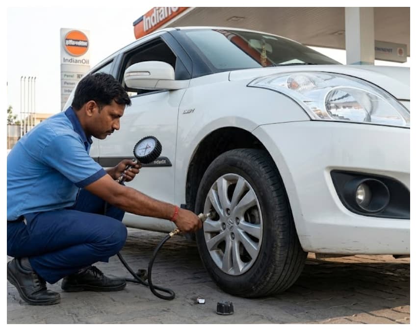 मुफ्त हवा (Free Air): टायरों में हवा भरने का कोई चार्ज नहीं
