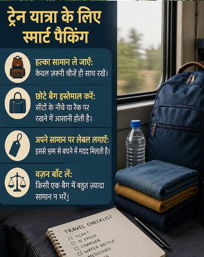 ट्रेन यात्रा के लिए स्मार्ट पैकिंग के सुझाव