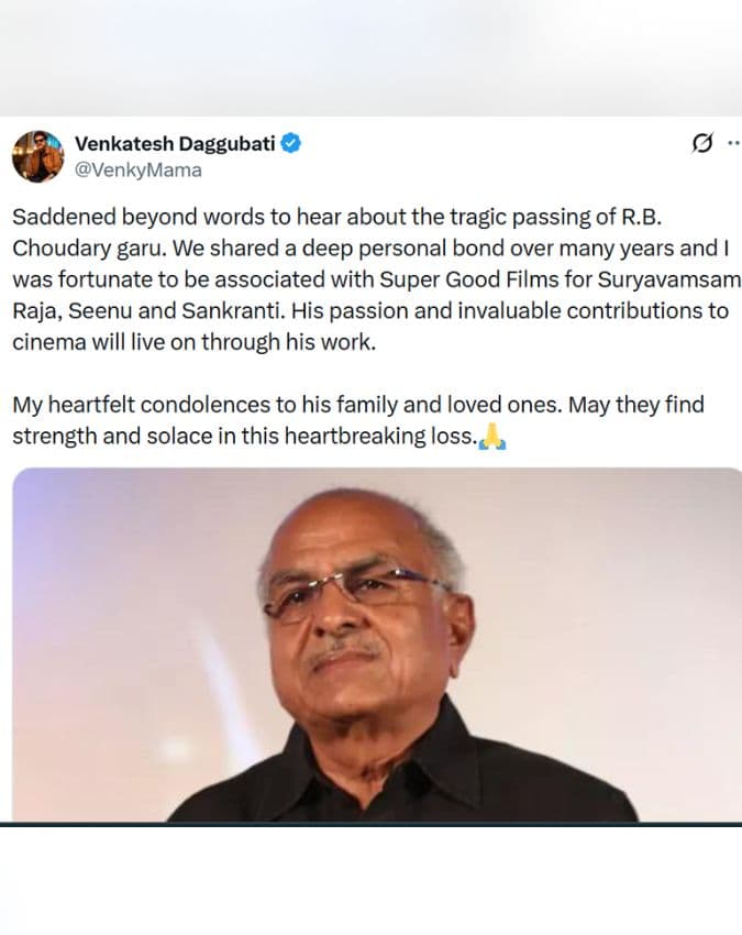 वेंकेटेश दग्गुबाती ने भी किया पोस्ट