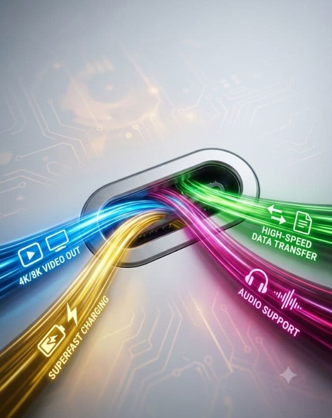 USB-C पोर्ट में रंग क्यों नहीं दिखते?