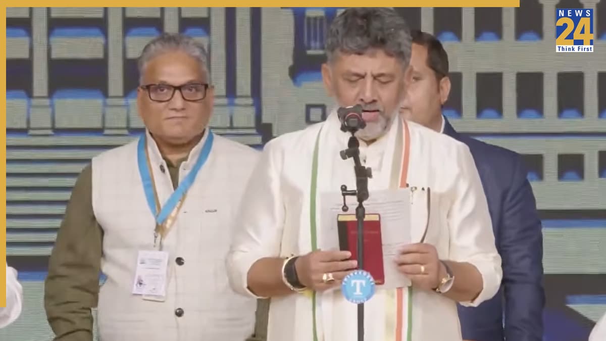 कर्नाटक के नए सीएम बने डीके शिवकुमार, राहुल-खरगे की मौजूदगी में हुई ताजपोशी