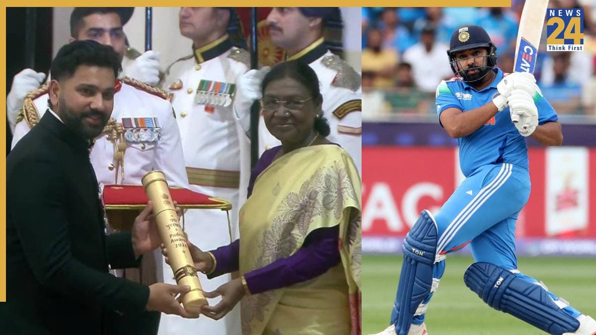 रोहित शर्मा को मिला बड़ा सम्मान, राष्ट्रपति द्रौपदी मुर्मू ने पद्म श्री से किया सम्मानित, पत्नी रितिका भी रहीं मौजूद