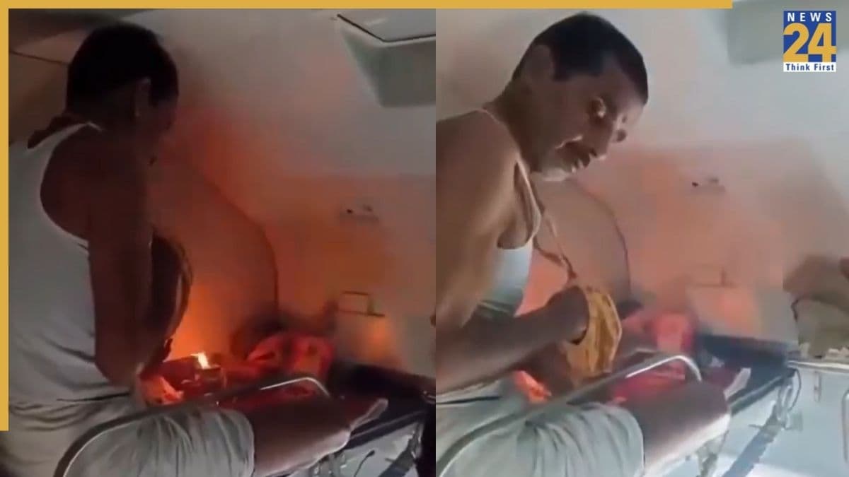 ट्रेन में दीया जलाते हुए शख्स का वीडियो सोशल मीडिया पर वायरल, यूजर्स ने रेलवे सेफ्टी पर उठाए सवाल
