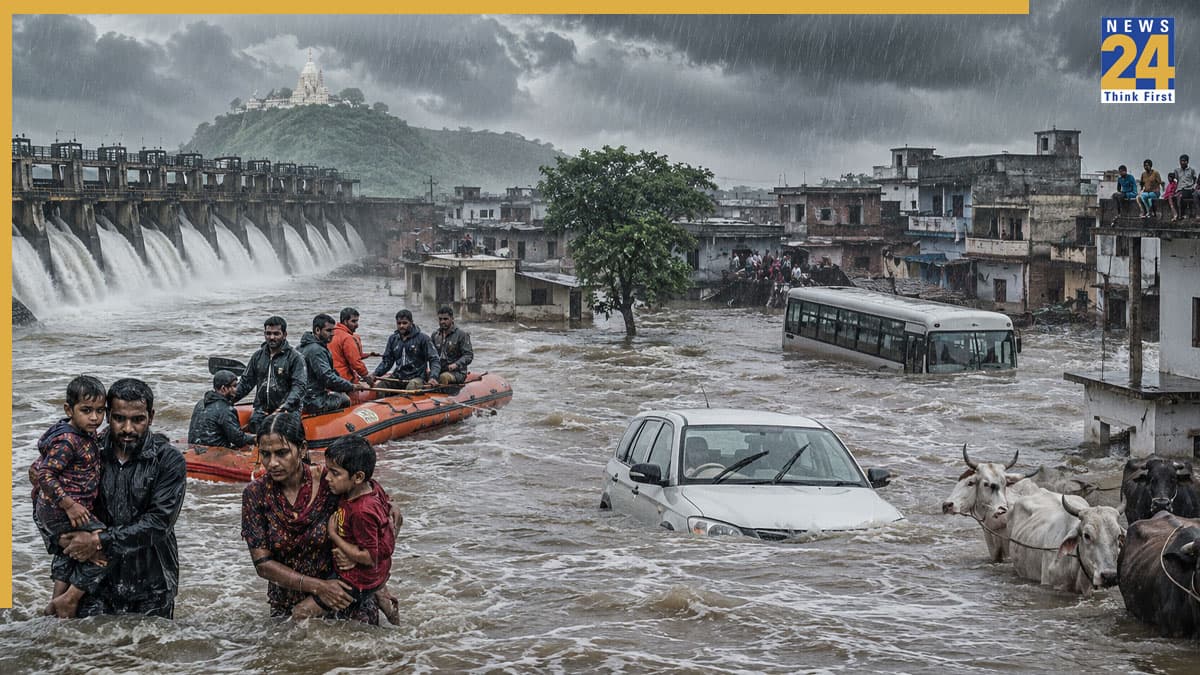 गुजरात पर बाढ़-बारिश का संकट, दो दिनों में 35 लोगों की मौत, हजारों लोगों ने छोड़ा घर