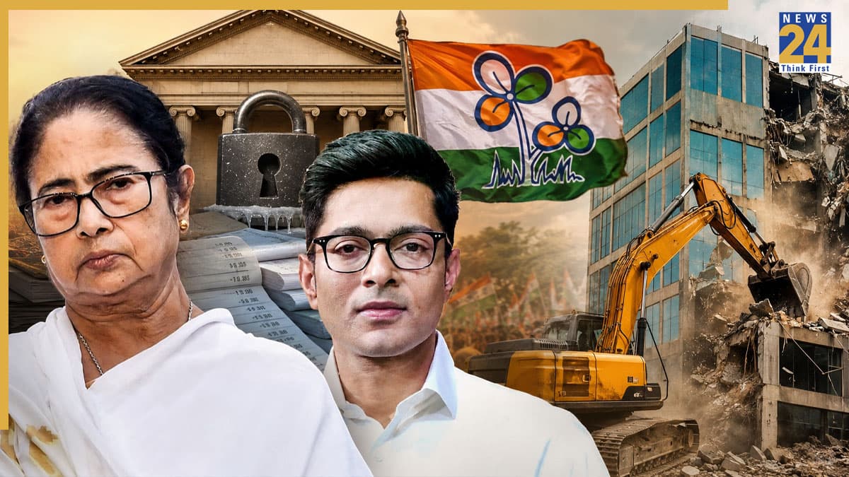 बंगाल में ममता की TMC की बढ़ीं मुश्किलें, 3 बैंक खाते फ्रीज, अभिषेक बनर्जी के दफ्तर पर चला बुलडोजर