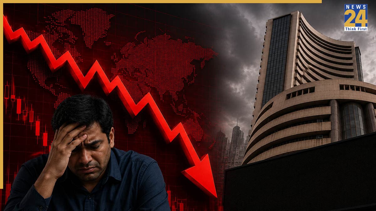 Sensex Nifty Fall Today: सेंसेक्स 500 अंक टूटा, निफ्टी 24550 के नीचे, जानें बाजार गिरने की 4 बड़ी वजहें