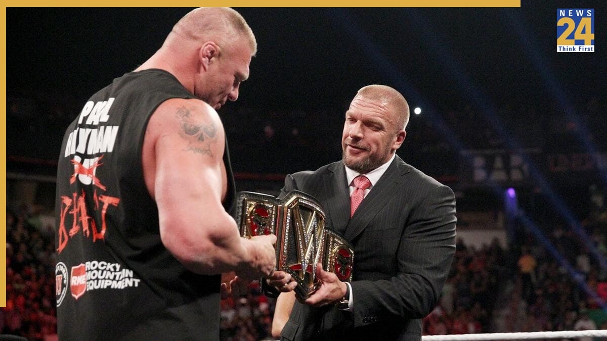 Triple H ने Brock Lesnar को किया सलाम, WWE रिटायरमेंट पर ऐतिहासिक ट्रिब्यूट देकर जीता फैंस का दिल
