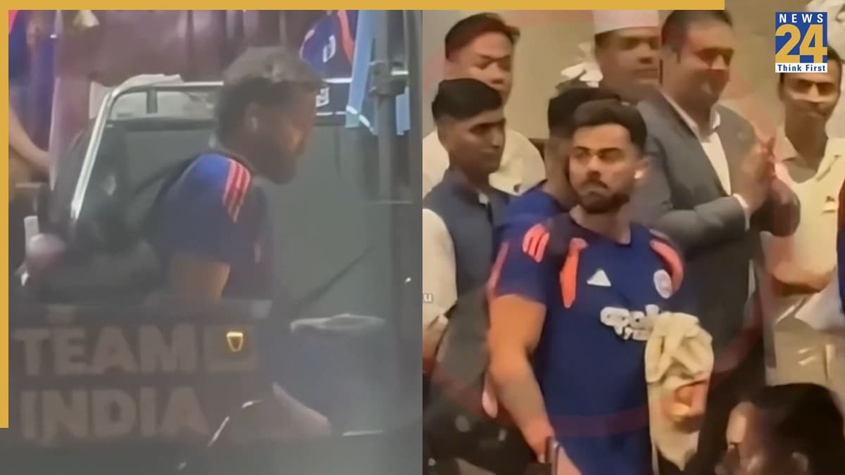 रोहित शर्मा फिसल कर बस में गिरे, विराट कोहली ने दिया ऐसा रिएक्शन, वीडियो हुआ वायरल