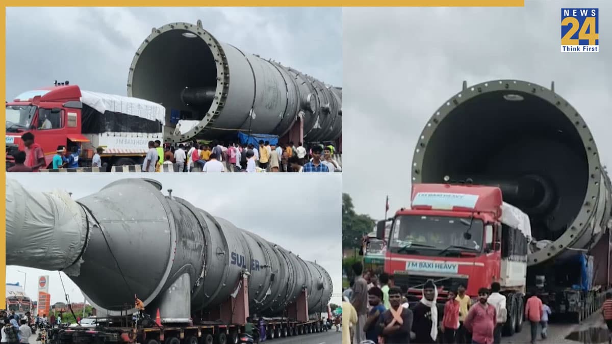 200 टन वजन, 308 पहिए, बेल्जियम टू UP… क्या लदा है 100 फुट लंबे ट्रक पर? जिसे देख लोगों के उड़े होश