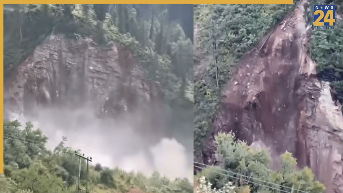 VIDEO : शिमला में बड़ा भूस्खलन, पहाड़ का दरका हिस्सा; सड़क पर जमा हुई पत्थर और मिट्टी
