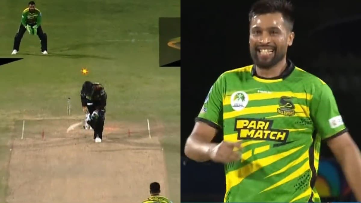 CPL 2023: मोहम्मद आमिर ने फेंकी घातक गेंद, उखाड़ फेंका स्टंप, देखें Video