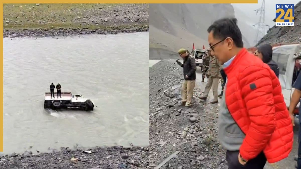 केंद्रीय मंत्री किरेन रिजिजू के सामने नदी में गिरा वाहन, मदद के लिए रुके, बचाई दो की जान