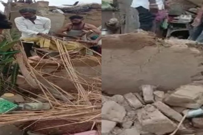 House collapsed after being filled with rain in Khajuwala