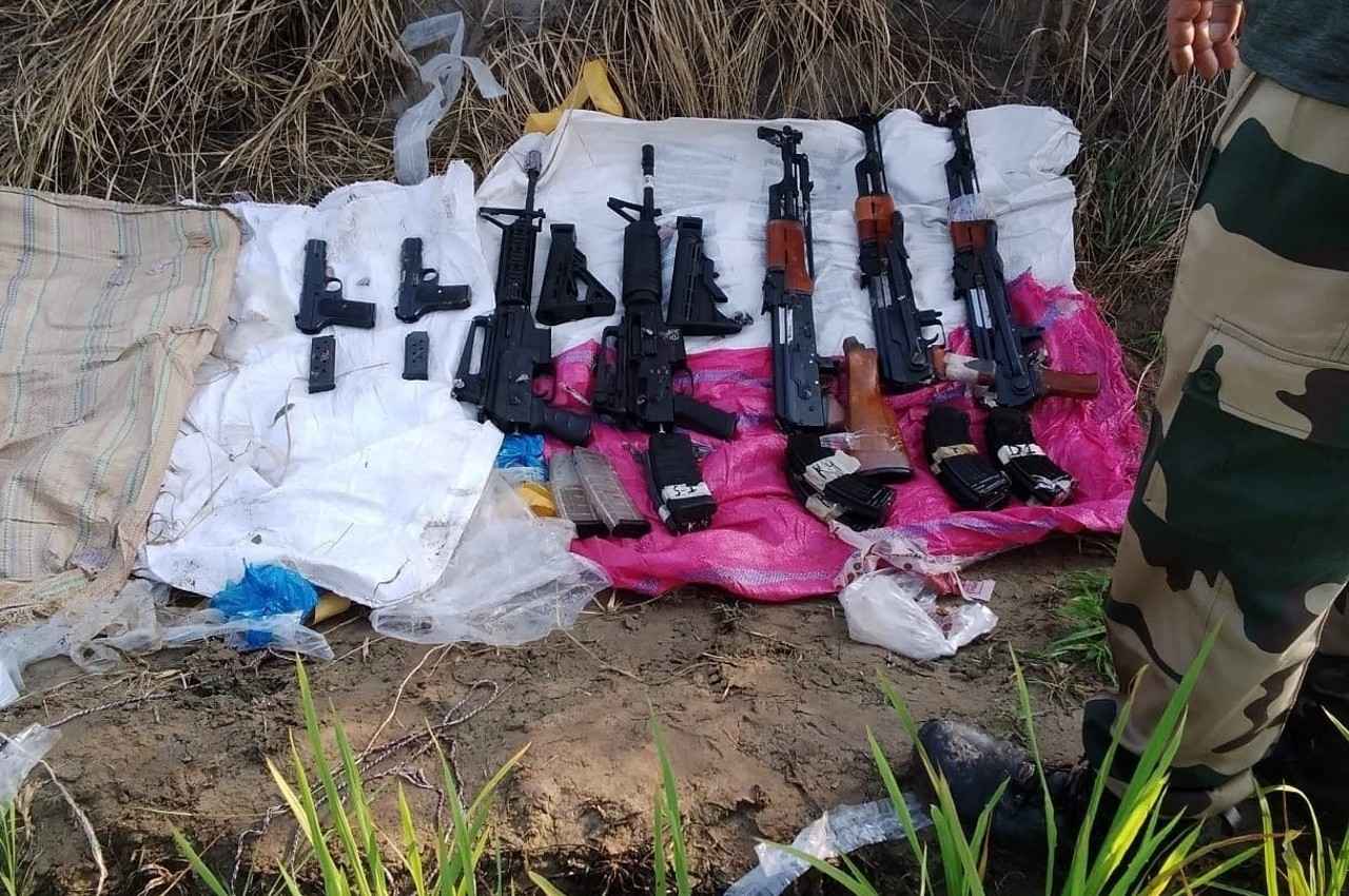 BSF recovered a cache of assault weapons BSF recovered a cache of assault weapons
