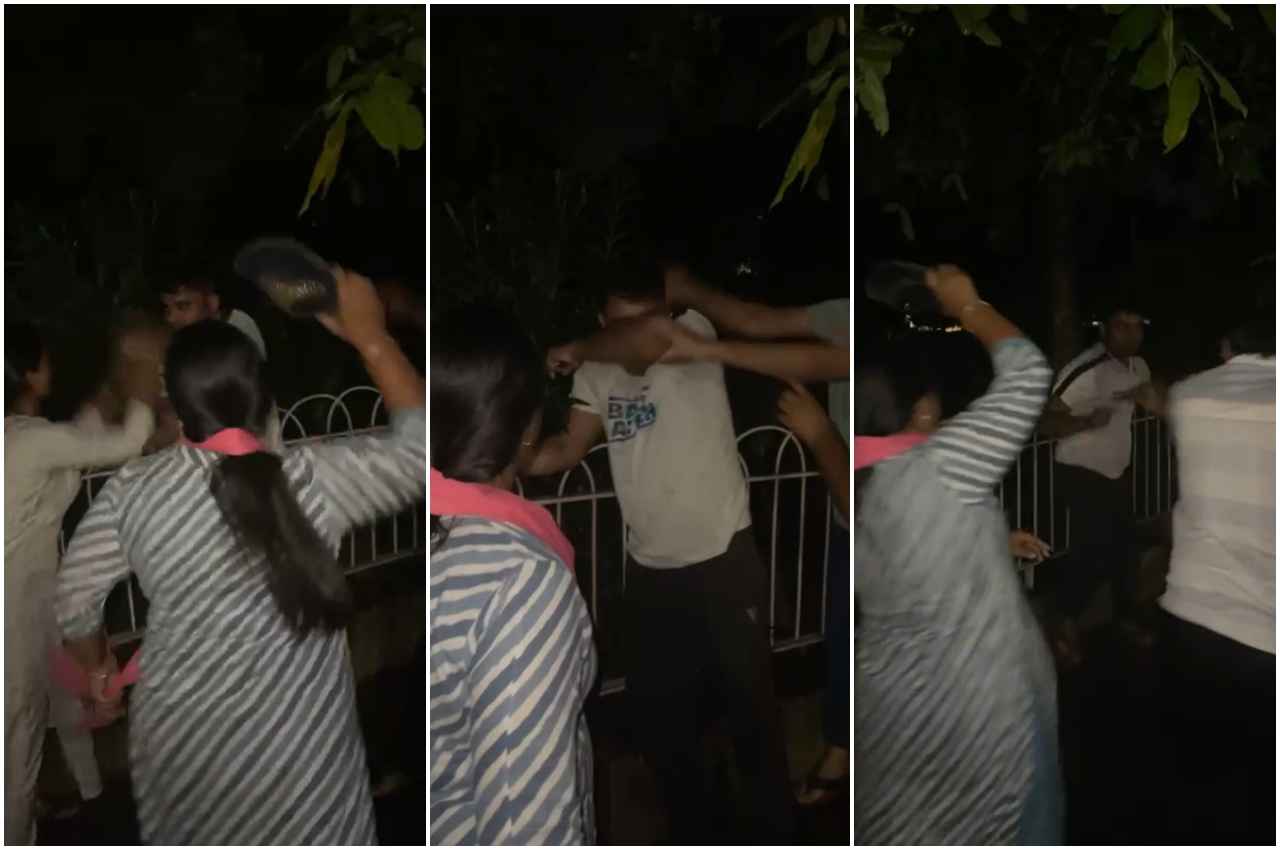 नेताजी को कार में प्रेमिका के साथ पत्नी ने पकड़ा, फिर हुई चप्पल-जूतों की बारिश