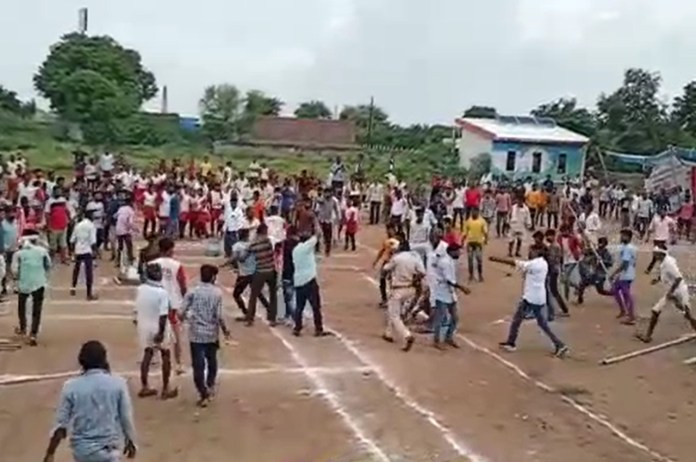 Kabaddi match kicks and punches