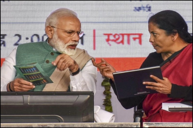 Narendra Modi and Nirmala Sitharaman