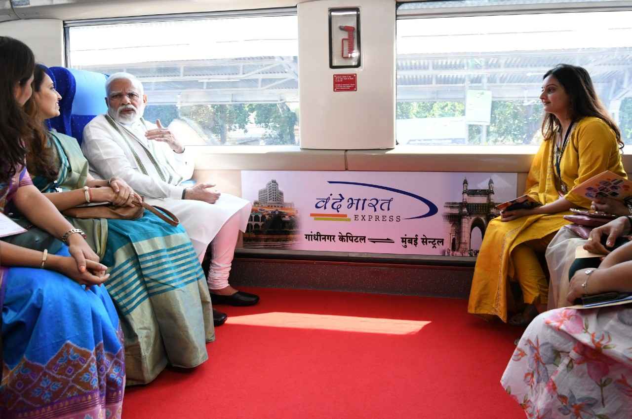 PM Rides Semi High Speed Train