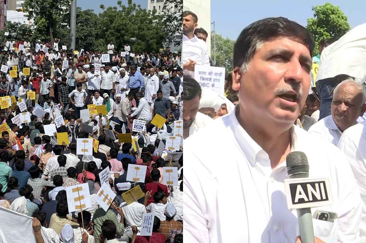 Protest in Jaipur regarding OBC reservation
