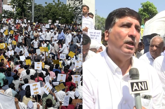 Protest in Jaipur regarding OBC reservation