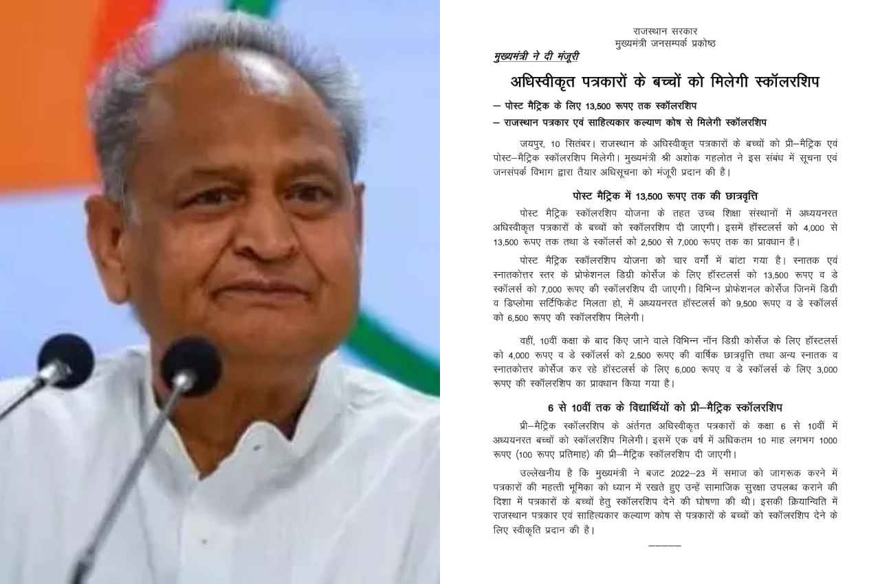 Scholarship for Children of Journalists in Rajasthan