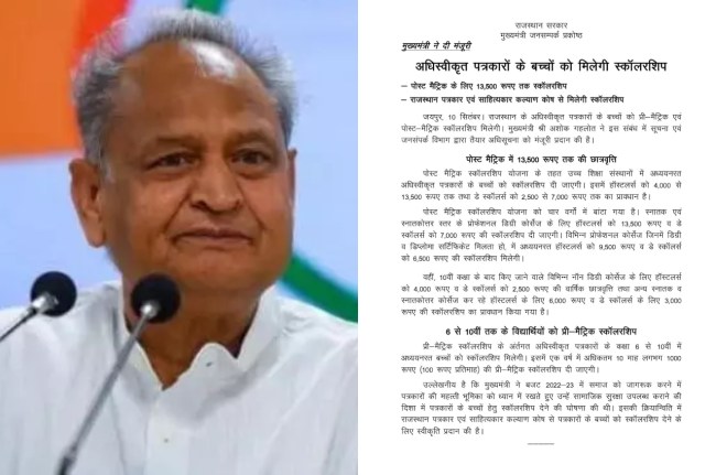 Scholarship for Children of Journalists in Rajasthan