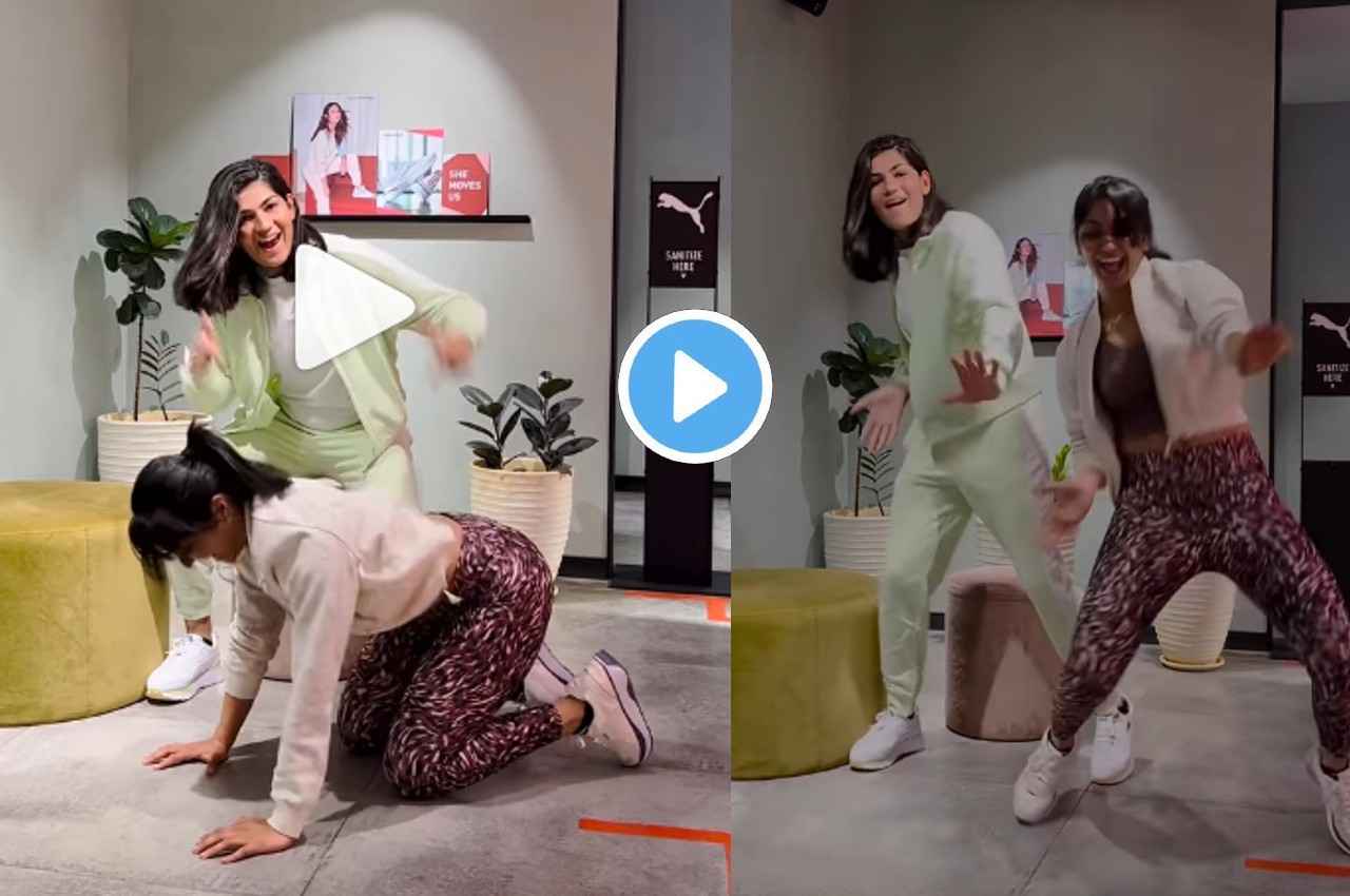 kaala chashma dance video of Cricketer harleen Deol and Yastika Bhatia