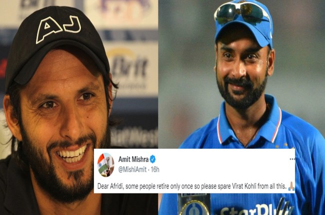 Shahid Afridi gave Virat Kohli retirement advice now Amit Mishra reply