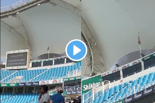 IND vs AFG fire near dubai international stadium IND vs AFG fire near dubai international stadium