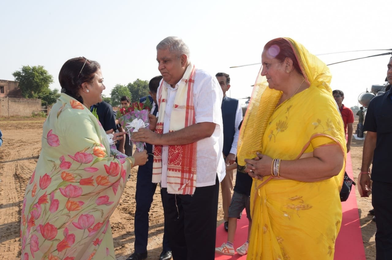 Vice President Jagdeep Dhankhar reaches ancestral village Kithana