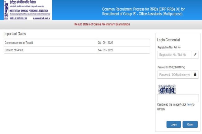 IBPS RRB Prelims Result 2022