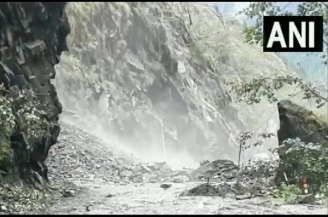 landslide on kedarnath road landslide on kedarnath road