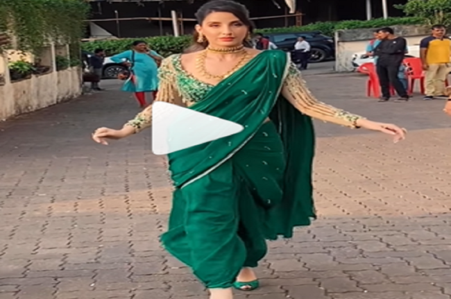 Nora Fatehi Video: हरी साड़ी में मराठी मुल्गी बनीं नोरा, अदाओं ने जीत लिया फैंस का दिल
