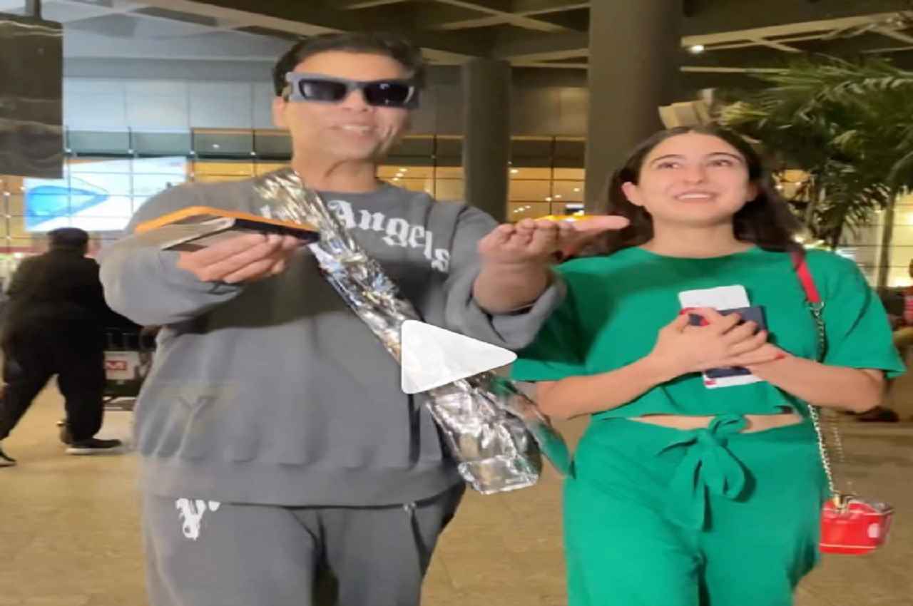 Karan Johar ढूंढ रहे हैं सारा का पति?, पैप्स से बोले- "कौन बनेगा सारा का शौहर?" Sara Ali Khan & karan Johar