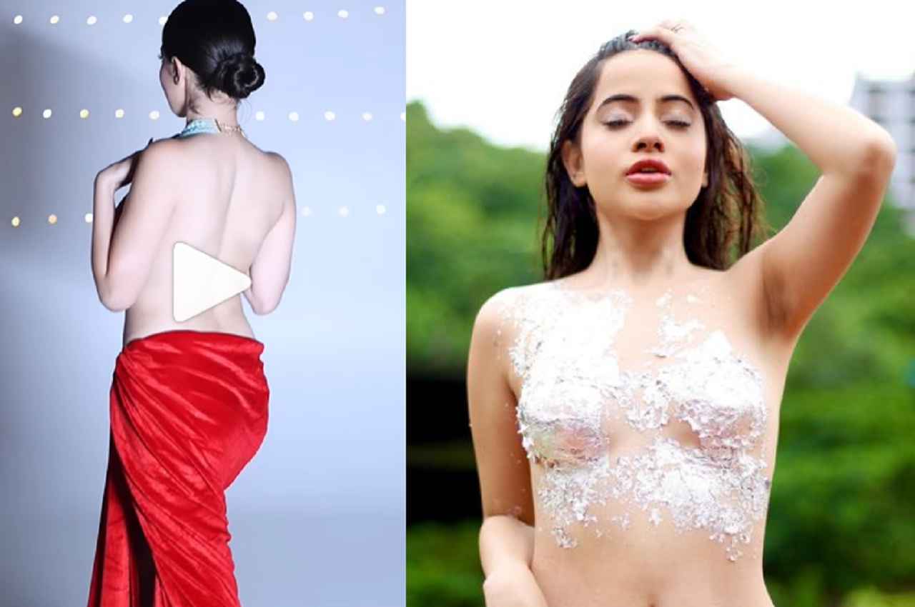 Urfi Javed Topless Video: उर्फी जावेद फिर हुईं टॉपलेस , चांदी के वर्क बाद अब शरीर पर लगाई ये चीज