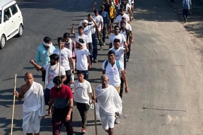 Dandi Yatra of Rajasthan's unemployed students in Gujarat