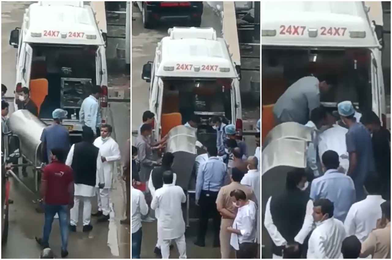 Unseen Video: पिता की पार्थिव देह को मेदांता हॉस्पिटल से ले जाते समय निशब्द थे अखिलेश यादव
