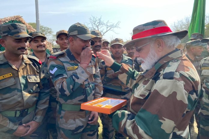 PM Modi Diwali with Army