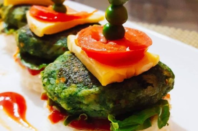 Potato Spinach Tikki