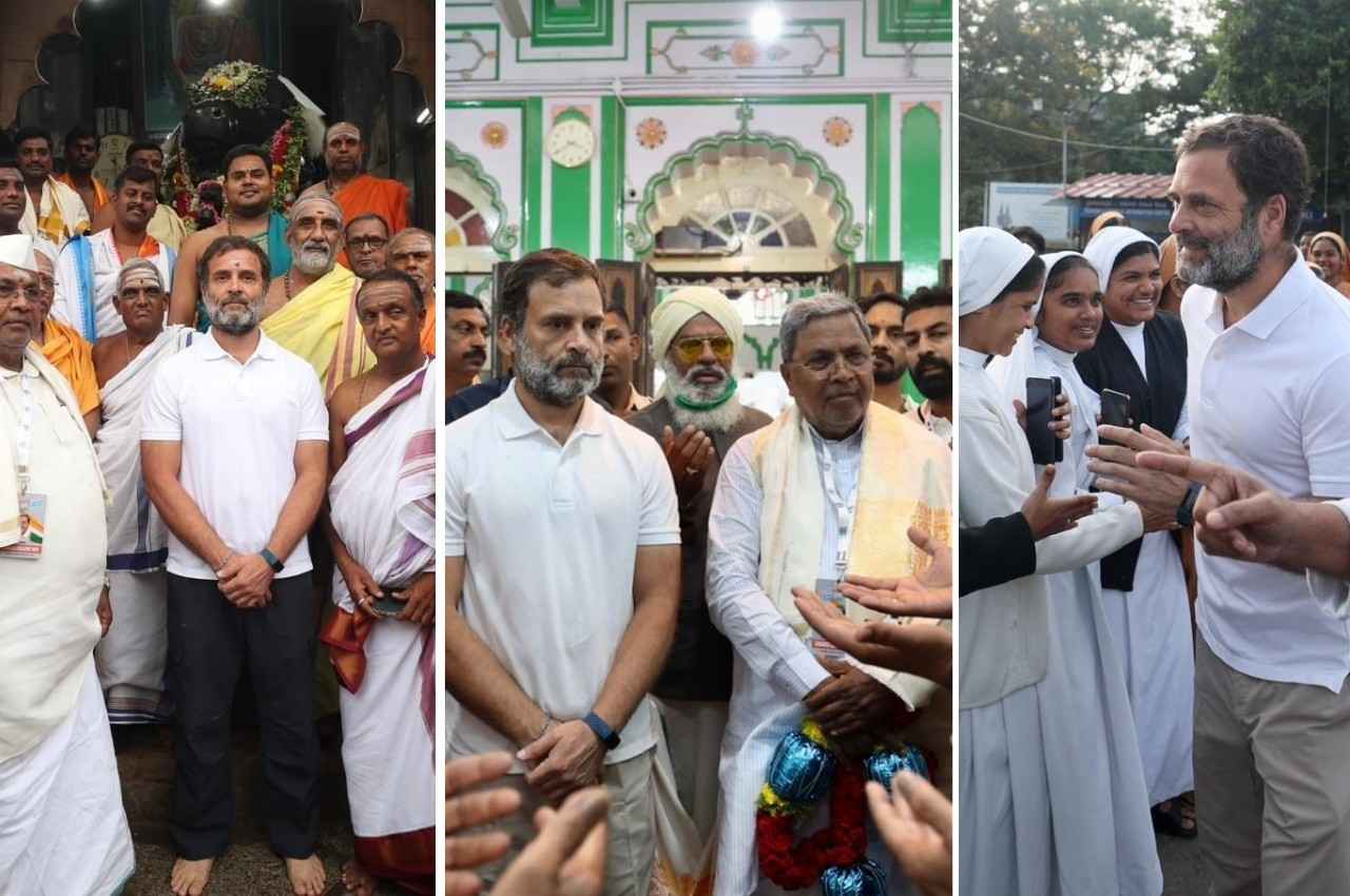 Bharat Jodo Yatra: राहुल गांधी एक ही दिन में मठ, मस्जिद और चर्च पहुंचे, कहा- सर्वधर्म समभाव...