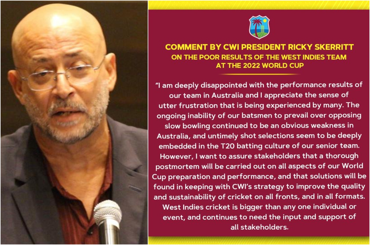 T20 world cup 2022 wi vs ire CWI PRESIDENT RICKY SKERRITT (1)