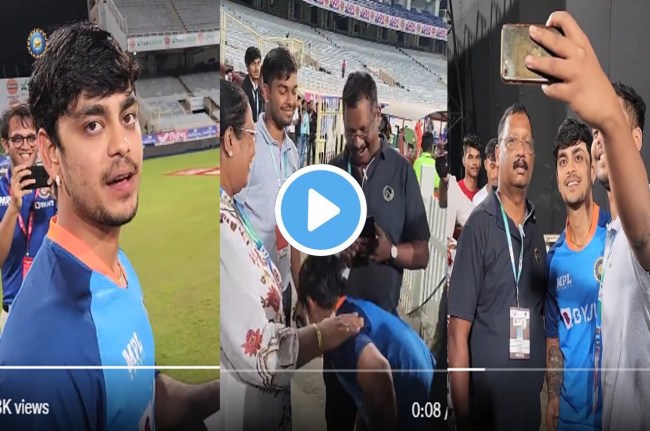 IND vs SA odi Ishaan Kishan simplicity he touches feet of old lady