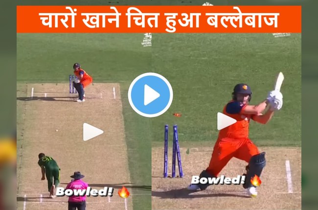 PAK vs NED Van der Merwe bowled Haris Rauf