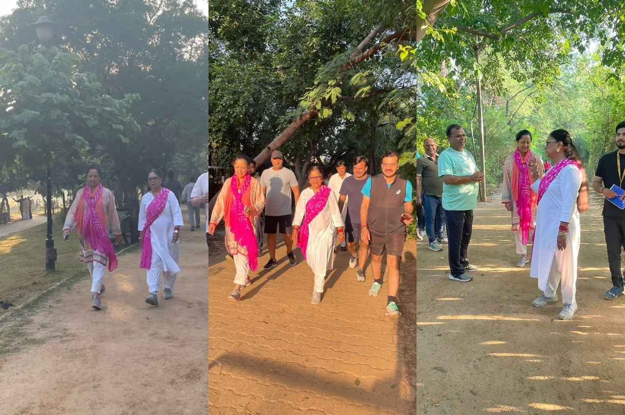 पूर्व मुख्यमंत्री वसुंधरा राजे अचानक पहुंची सेंट्रल पार्क, मार्निंग वॉक के दौरान आमजन से की बातचीत