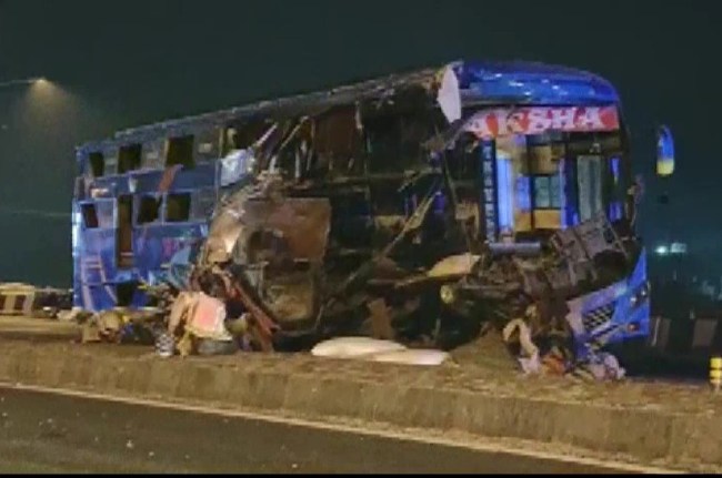 bus collided with truck