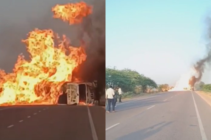Fire on nagaur jodhpur highway